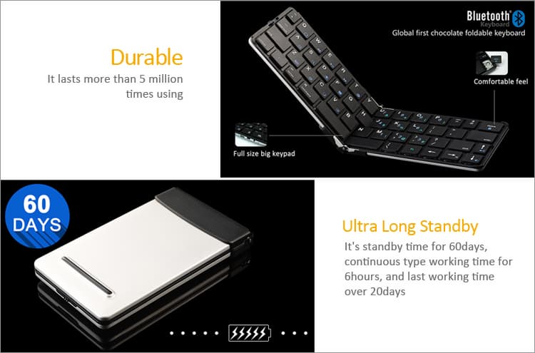 foldable slim wireless Bluetooth keyboard